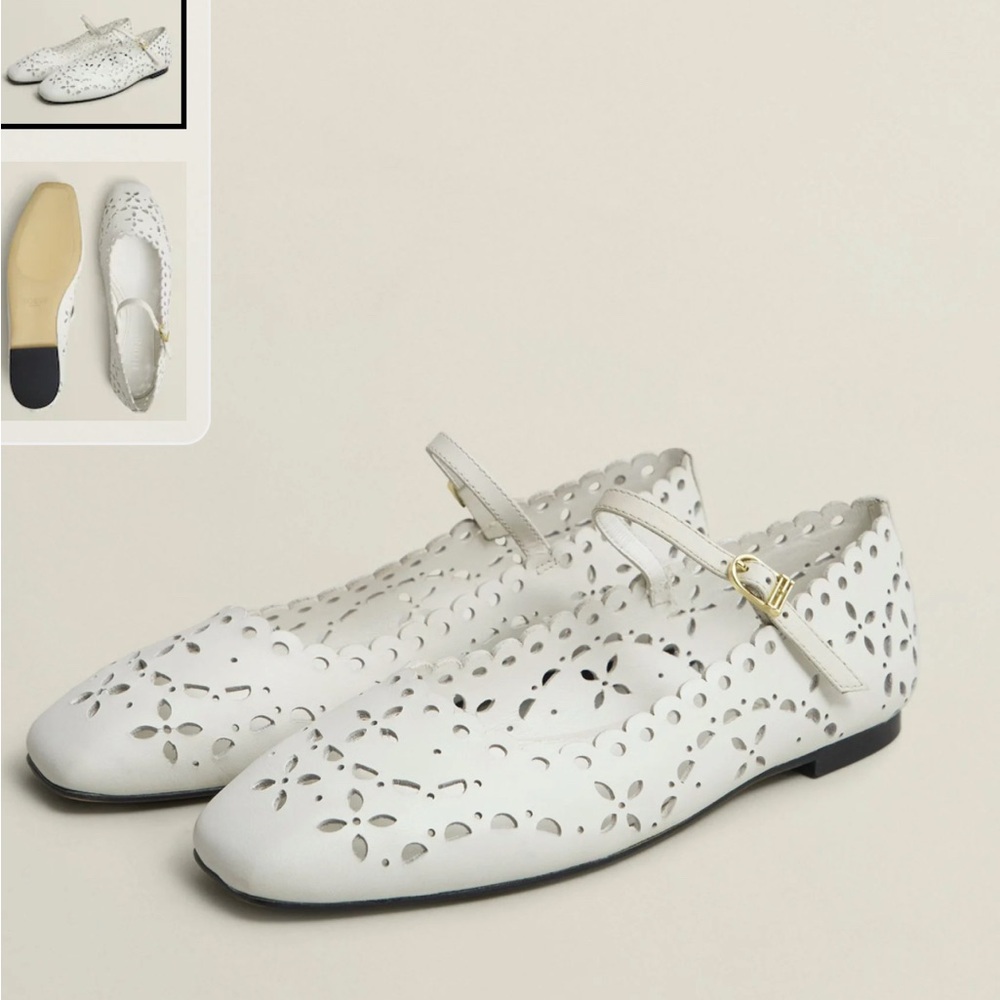 HOBBS London White Chrissy Mary Jane Shoe with cut out details - brand new